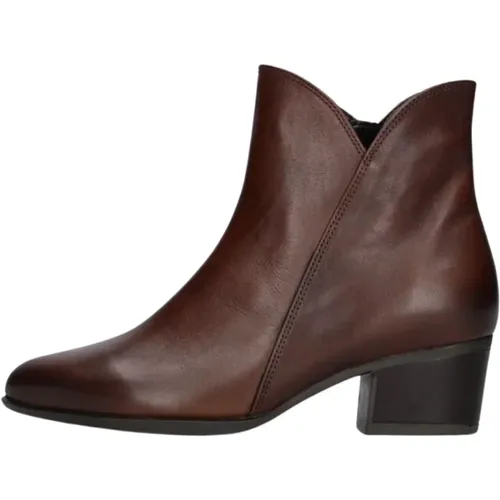 Stilvolle Stiefeletten Cognac Leder , Damen, Größe: 37 1/2 EU - Gabor - Modalova