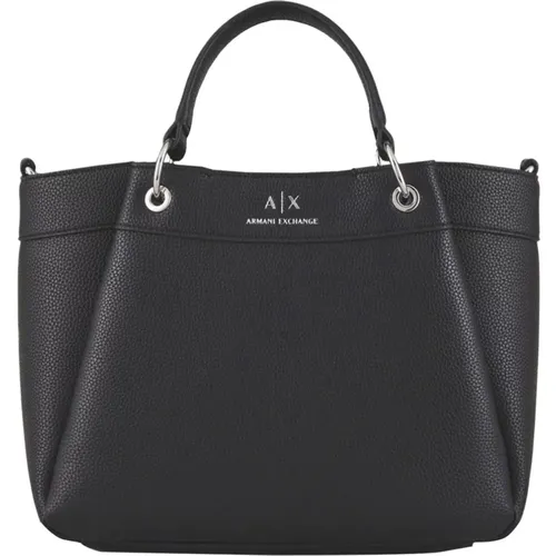 Schwarze Synthetische Damenhandtasche , Damen, Größe: ONE Size - Armani Exchange - Modalova