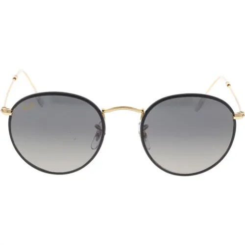 Runde Vollfarb-Sonnenbrille Schwarz Gold - Ray-Ban - Modalova