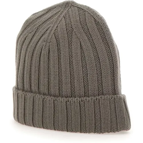 Ribbed Wool Hat Made in Italy , male, Sizes: ONE SIZE - Filippo De Laurentiis - Modalova