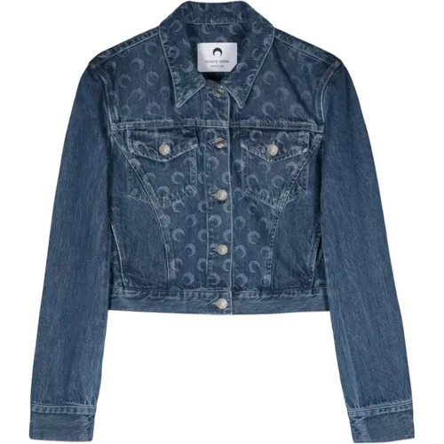 Denim Jacke , Damen, Größe: S - Marine Serre - Modalova