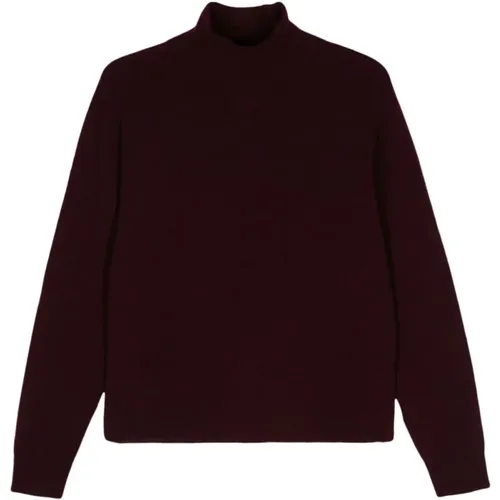 Burgundy Wool-Cashmere Sweater Roll Neck , female, Sizes: XS - Alysi - Modalova