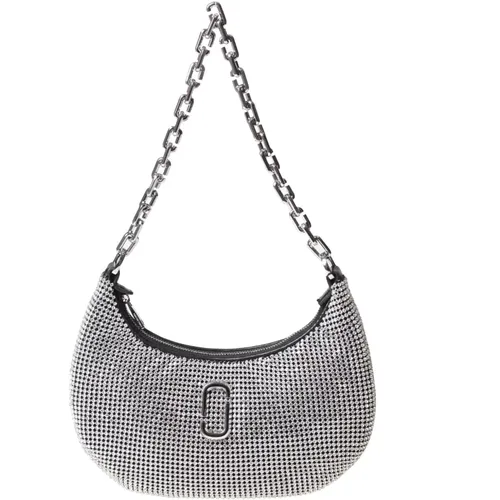 Stylish Silver Shoulder Bag with Crystals , female, Sizes: ONE SIZE - Marc Jacobs - Modalova