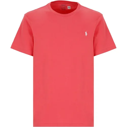 Rotes Baumwoll-T-Shirt mit Iconic Pony , Herren, Größe: XL - Ralph Lauren - Modalova