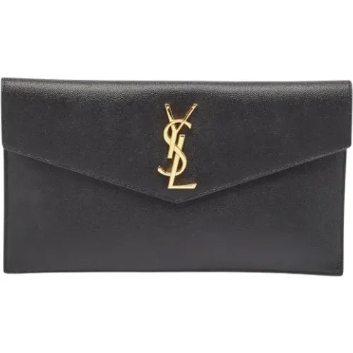 Pre-owned Leather clutches , female, Sizes: ONE SIZE - Yves Saint Laurent Vintage - Modalova