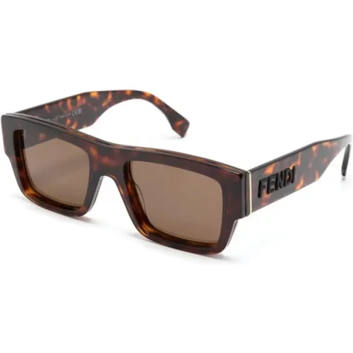 Braun/Havanna Sonnenbrille, vielseitig und stilvoll , Herren, Größe: 53 MM - Fendi - Modalova