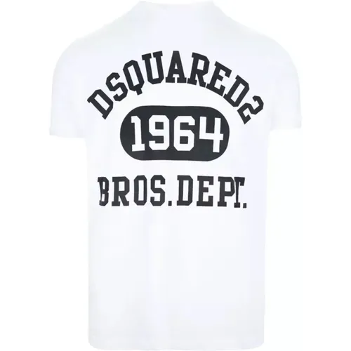 Weißes T-Shirt mit Stil/Modell Namen , Herren, Größe: 2XL - Dsquared2 - Modalova