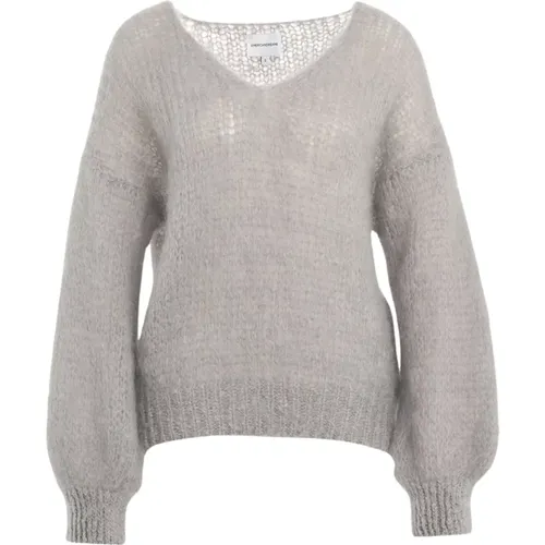 Grey Knit Cardigan 'Milana' , female, Sizes: S - American Dreams - Modalova