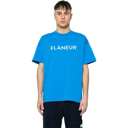 Blaues Logo T-Shirt Flaneur Homme - Flaneur Homme - Modalova