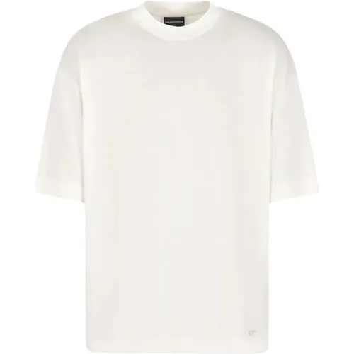 D1Ta1-1Juvz Jersey T-shirt Vanille , Herren, Größe: 2XL - Emporio Armani - Modalova
