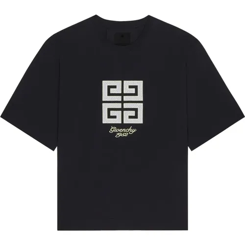 Schwarzes T-Shirt mit 4G-Emblem , Herren, Größe: S - Givenchy - Modalova