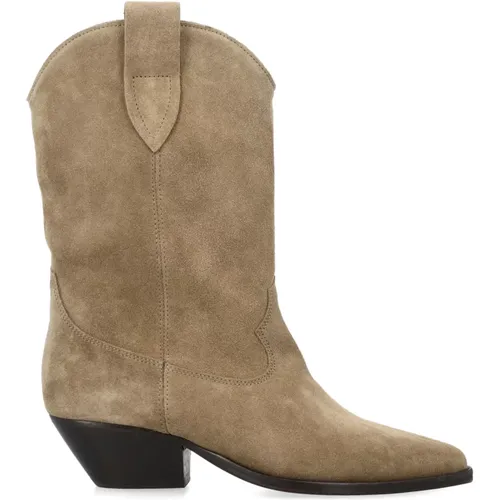 Geschlossene Taupe Wildleder Cowboy Stiefel , Damen, Größe: 36 EU - Isabel marant - Modalova