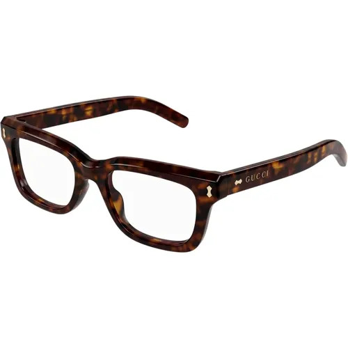 Stilvolle Brillengestelle in Havana Farbe , unisex, Größe: 51 MM - Gucci - Modalova
