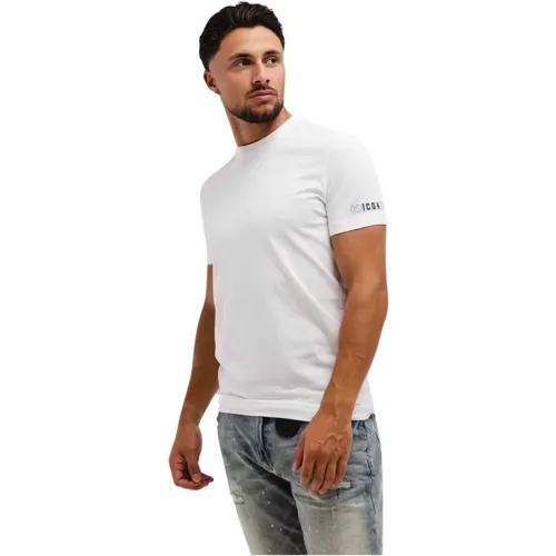 Icon T-Shirt Weiß Herren , Herren, Größe: M - Dsquared2 - Modalova