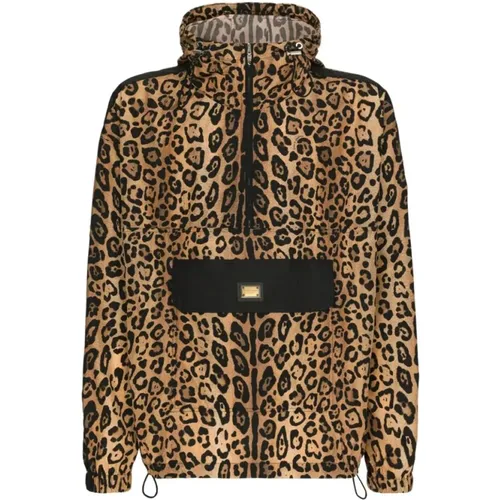 Leopardenmuster Kapuzenjacke - Dolce & Gabbana - Modalova