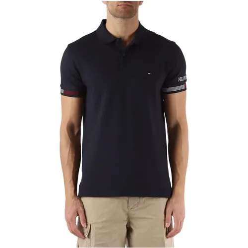 Slim Fit Cotton Viscose Polo Shirt with Logo Embroidery , male, Sizes: 2XL, L, S, XL, M - Tommy Hilfiger - Modalova
