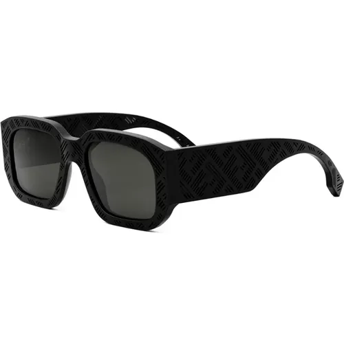 Square-shaped Matte Sunglasses with Unbreakable Grey Lenses , female, Sizes: 52 MM - Fendi - Modalova