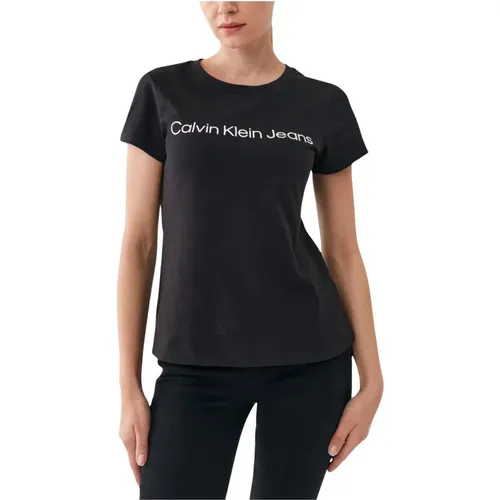 Logo T-Shirt Damen Herbst/Winter Kollektion , Damen, Größe: XL - Calvin Klein Jeans - Modalova