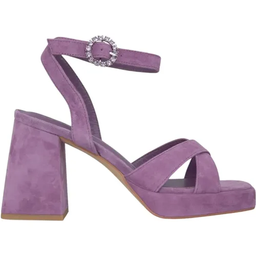 Crossed Strap Block Heel Sandal , female, Sizes: 4 UK, 5 UK, 8 UK, 7 UK, 6 UK - Alma en Pena - Modalova