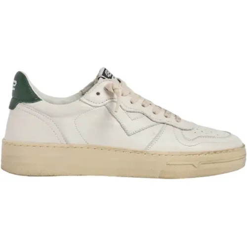 Leather Sneakers Green Heel , male, Sizes: 6 UK, 9 UK, 11 UK, 7 UK, 10 UK, 8 UK - 4B12 - Modalova