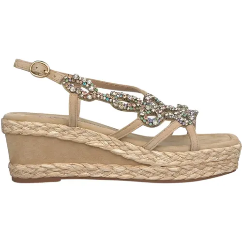 Sparkling Wedge Sandal , female, Sizes: 6 UK, 9 UK, 7 UK, 8 UK, 3 UK, 4 UK, 5 UK - Alma en Pena - Modalova