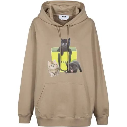 Baumwoll-Hoodie mit Frontdruck MSGM - MSGM - Modalova