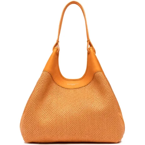 Orange Straw Shopper Handbag , female, Sizes: ONE SIZE - Gianni Chiarini - Modalova