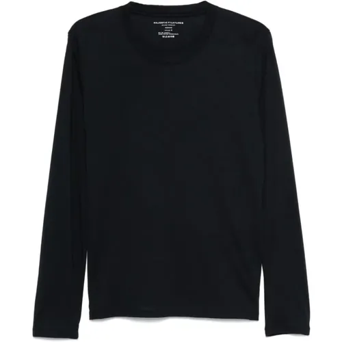 Jersey Crew Neck Long Sleeve , male, Sizes: S, M, XL, L - majestic filatures - Modalova