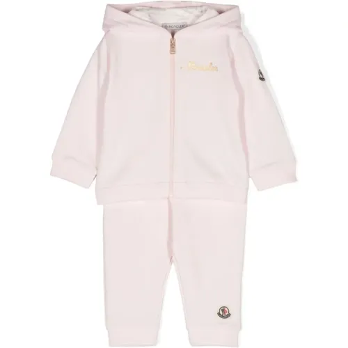 Rosa Jersey Hoodie und Hose Set - Moncler - Modalova