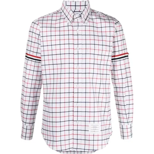 Tattersall Check Shirt , male, Sizes: L, M, XL - Thom Browne - Modalova