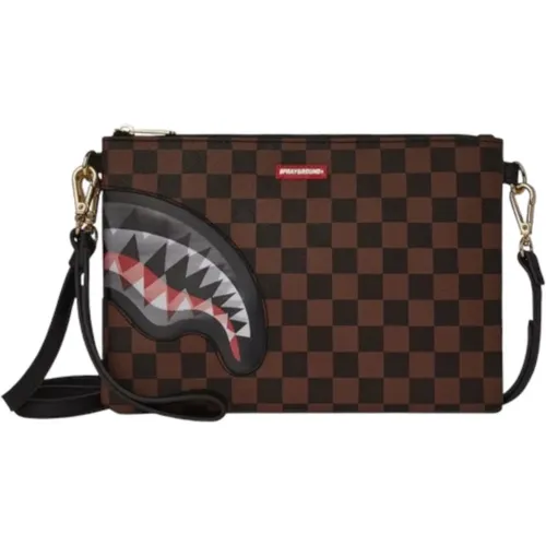 Braune Clutch mit Abnehmbarem Handgelenkriemen - SPRAYGROUND - Modalova