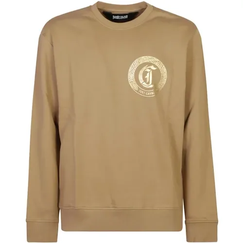 Brauner Sweatshirt Aw24 Herrenmode , Herren, Größe: L - Just Cavalli - Modalova