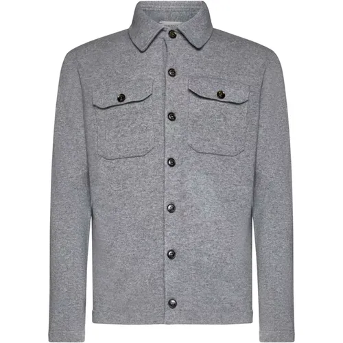 Grey Shirts with White/Blue Detail , male, Sizes: M, XL, 3XL, 2XL, L - Piacenza 1733 - Modalova