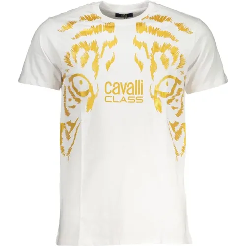 Druck Logo Kurzarm Tee , Herren, Größe: L - Cavalli Class - Modalova