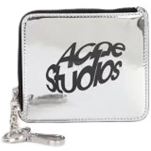 Silver Leather Shoulder Bag , male, Sizes: ONE SIZE - Acne Studios - Modalova