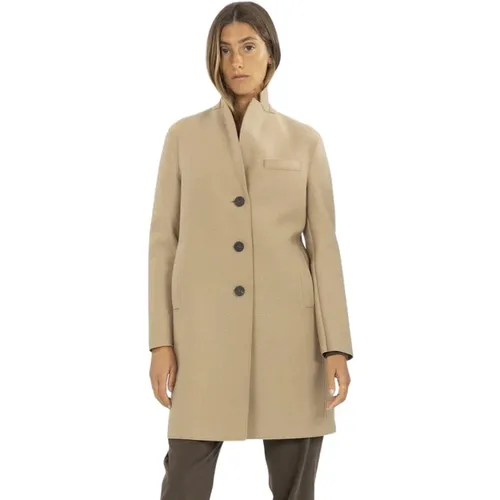 Pressed Wool Topcoat with Three Buttons , female, Sizes: 2XS - Harris Wharf London - Modalova