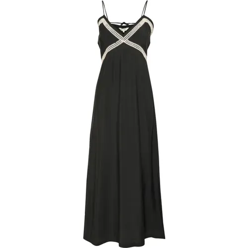 Schwarzes Kleid mit Bestickten Paneelen , Damen, Größe: 2XS - Part Two - Modalova