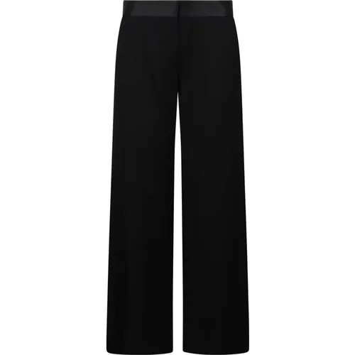 Weite Hose mit Satinbesatz - Victoria Beckham - Modalova