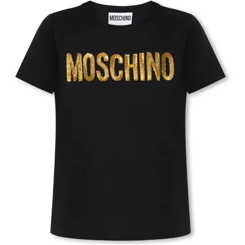 T-Shirt mit Logo , Damen, Größe: S - Moschino - Modalova