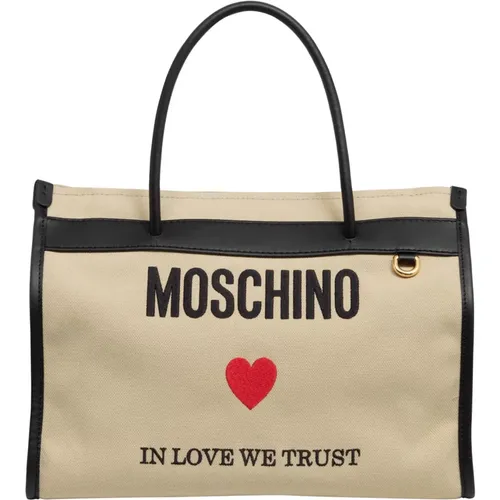 In Love We Trust Tote bag , female, Sizes: ONE SIZE - Moschino - Modalova