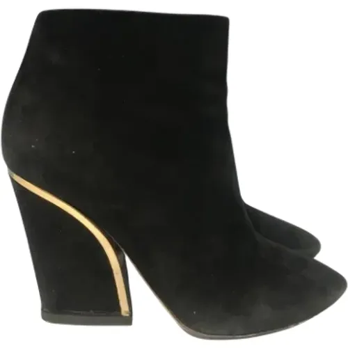 Pre-owned Suede boots , female, Sizes: 4 UK - Chloé Pre-owned - Modalova