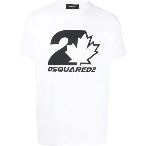 Cool Fit Maple Leaf T-Shirt , male, Sizes: 2XL, S - Dsquared2 - Modalova