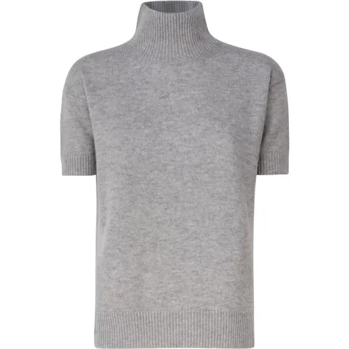 Grey Turtleneck Sweater Short Sleeves , female, Sizes: L - Max Mara - Modalova
