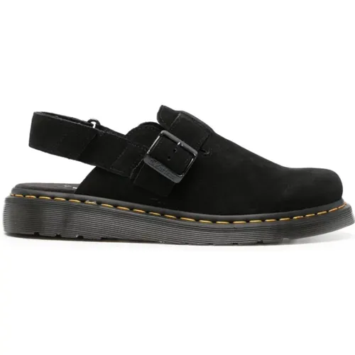 Schwarze flache Schuhe mit Schnalle , Damen, Größe: 39 1/2 EU - Dr. Martens - Modalova