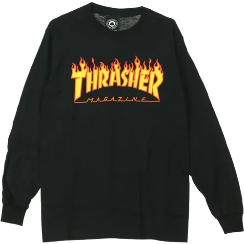 Flame Long Sleeve Tee , male, Sizes: XL, M, L, S - Thrasher - Modalova