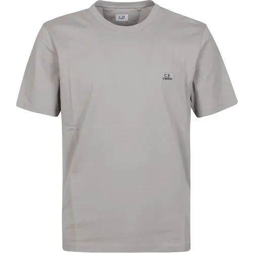 Logo Jersey T-Shirt in Drizzle Grey , Herren, Größe: L - C.P. Company - Modalova