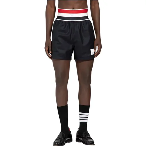 Elastische Taille Rugby Shorts Navy , Herren, Größe: L - Thom Browne - Modalova