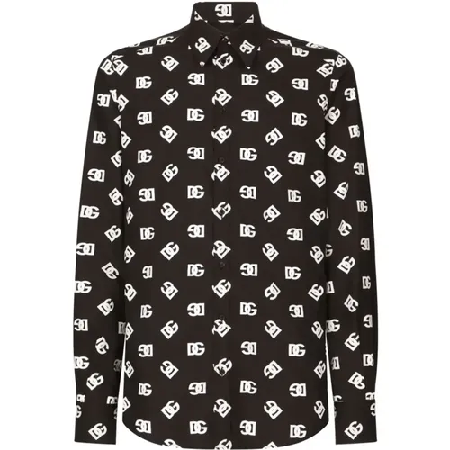 Shirts Black , male, Sizes: L, XL, M - Dolce & Gabbana - Modalova
