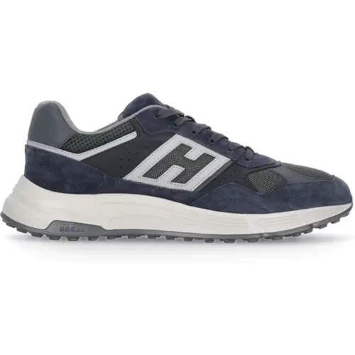 Suede Leather Sneakers Round Toe , male, Sizes: 7 1/2 UK, 11 UK, 10 UK, 8 UK, 9 UK, 6 1/2 UK, 8 1/2 UK, 7 UK, 5 UK, 6 UK - Hogan - Modalova