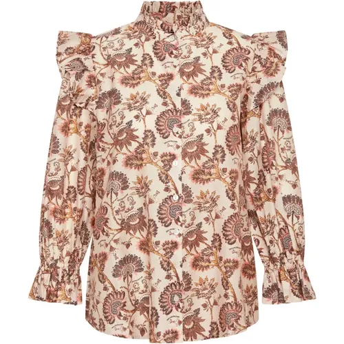 Vintage Flower Print Shirt with Puff Sleeves , female, Sizes: 2XL, L, XL, M, S, XS - Bruuns Bazaar - Modalova